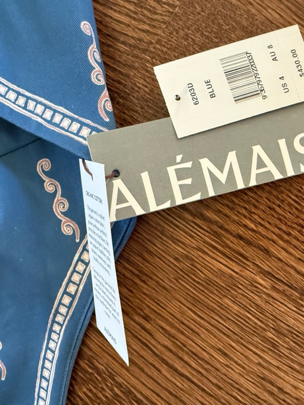 Alemais Blue Printed Mini Dress with Halter Tie - $400 - Picture 3 of 6